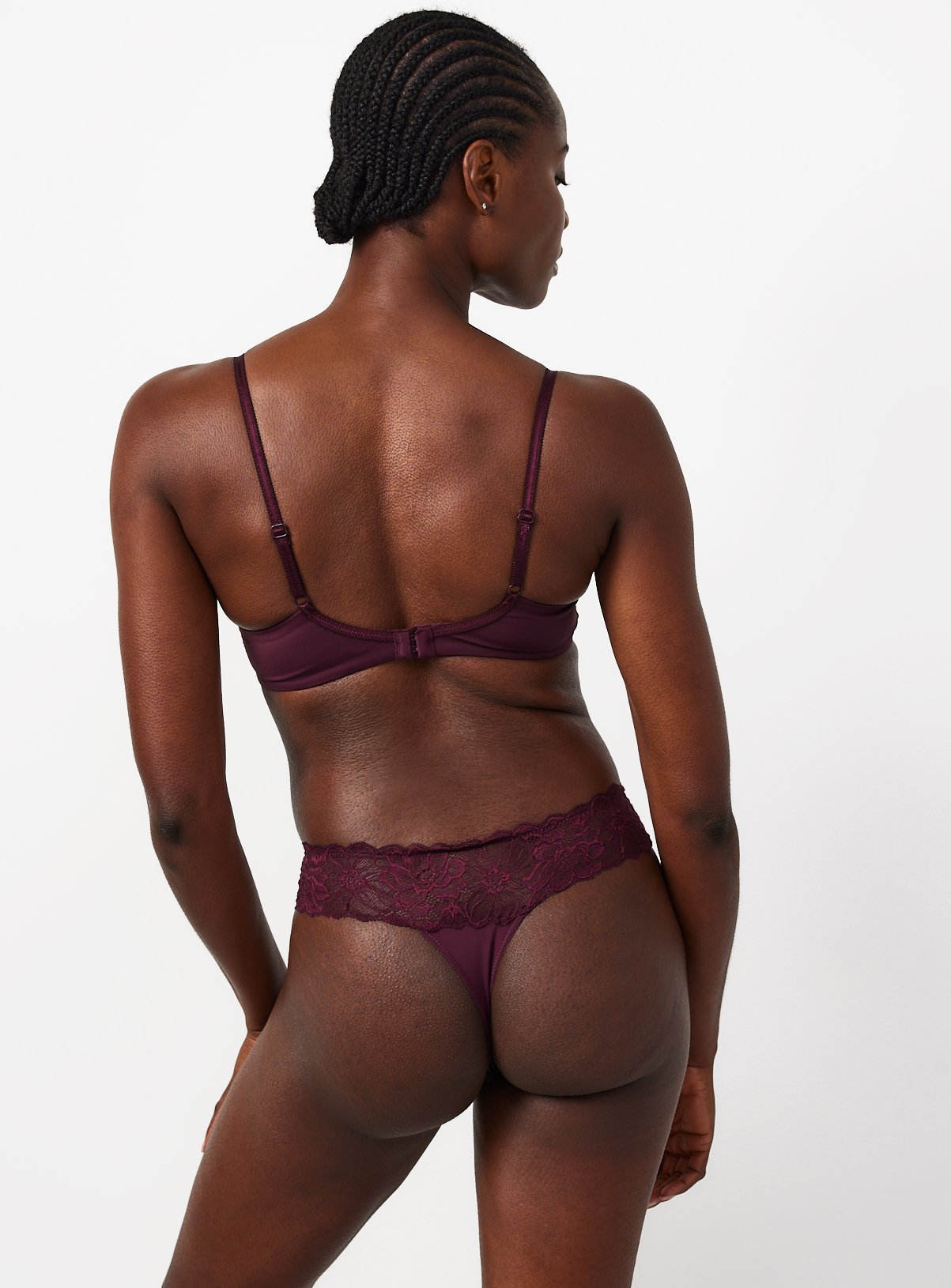 Dark Red Fleur Lace Full Cup Bra 36C - Image 5 thumbnail